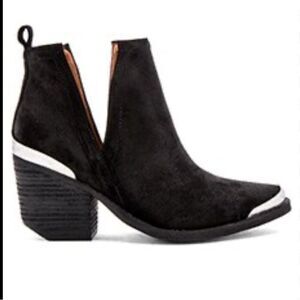 Jeffrey Campbell Black Cromwell Suede Booties Silver Embelished Size‎ 8.5 boots